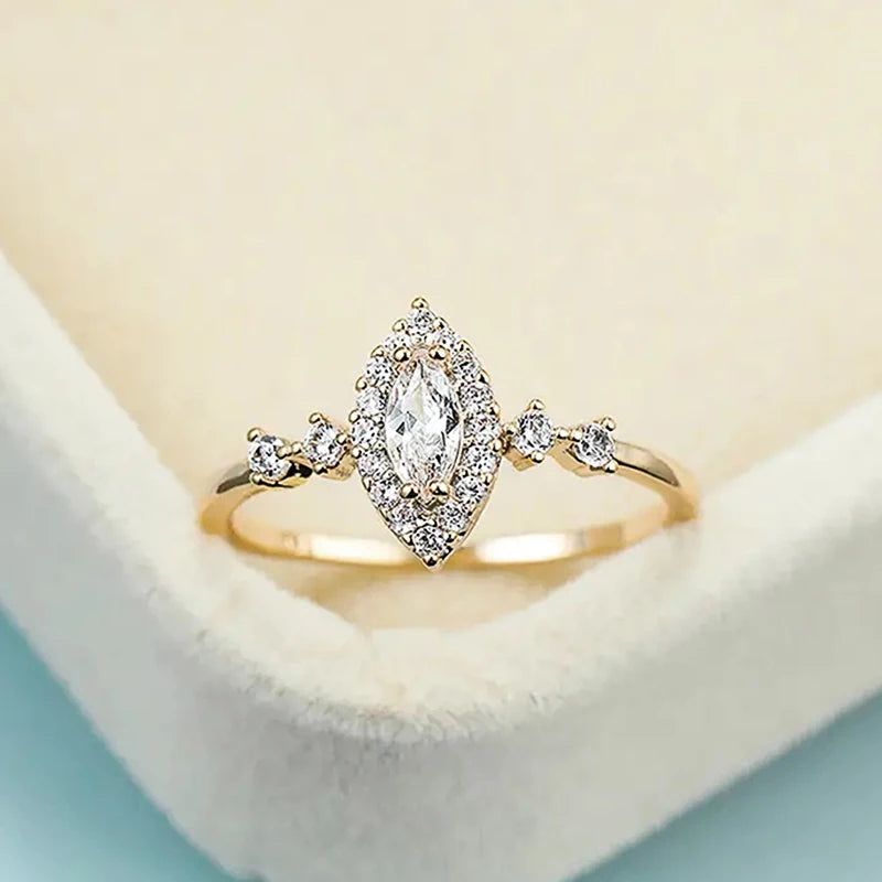 luckacco daily picks exquisite bridal wedding rings with marquise cubic zirconia luxury gold color engagement band accessories fashion jewelry