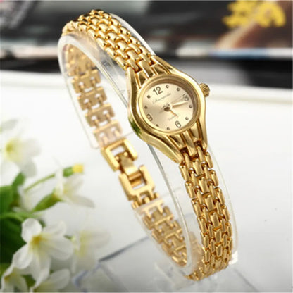 Luckacco Women Bracelet Watch Mujer Golden Relojes Small Dial Quartz Leisure Popular Wristwatch Hour Female Ladies Elegant Relogio Clock