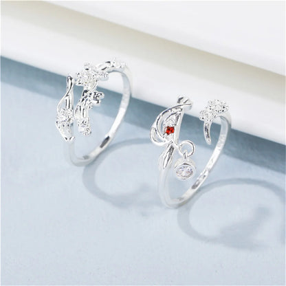 Luckacco 2Pcs Silver Color Luxury Zircon Crown Cross Couple Rings For Lovers Forever Endless Love Wedding Bands Ring Valentines Day Gifts