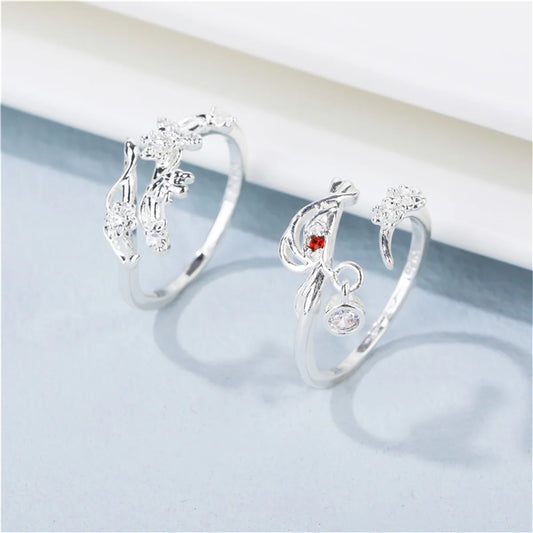 Luckacco 2Pcs Silver Color Luxury Zircon Crown Cross Couple Rings For Lovers Forever Endless Love Wedding Bands Ring Valentines Day Gifts