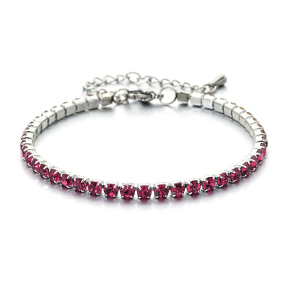 Luckacco shop's pick 3mm Micro Pave Zircon Tennis Bracelet for Women New Men Bracelet Homme Stainless Steel Jewelry Accessories