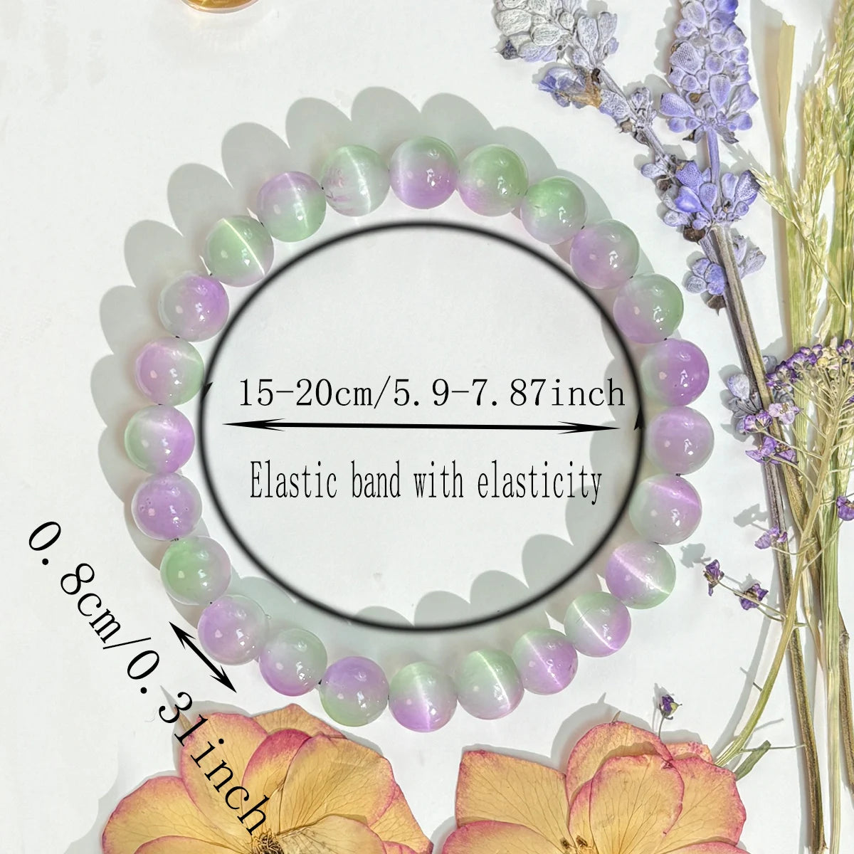 luckacco 1pc/pink and purple cat's eye bracelet symbolizes wealth and prosperity. a jewelry gift for women, perfect for all seasons.