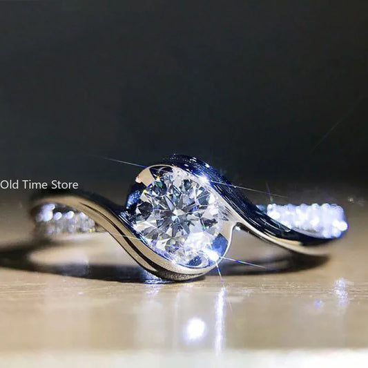 Luckacco Ring White Cubic Zirconia Fashion Versatile Accessories for Women High Quality New Jewelry