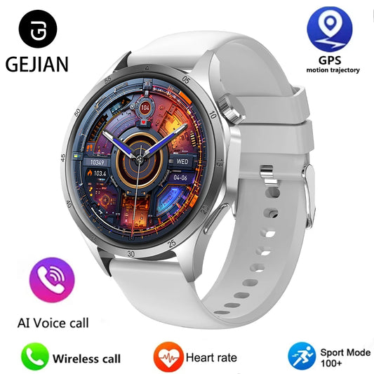 Luckacco 2025 New Mens Smart Watch 360 * 360 Bluetooth Call Smartwatch AMOLED Screen GPS Smart Watches NFC Waterproof Smart Watch for Men