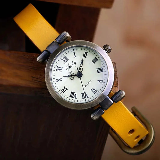 Luckacco Shsby New Fashion Hot-Selling Female Antique bronze leather watch ROMA Vintage Watch Women Dress Watches