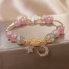 Luckacco Unique Fashion Firecracker Crystal Beaded Bracelet Friendship Glass Bracelets For Girls Star Moon Cloud Flower Jewelry
