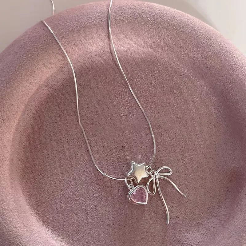 luckacco panjbj 925 sterling silver moonstone necklace for women girl individuality geometric simple jewelry birthday gift