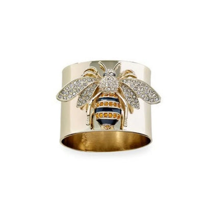 Luckacco 1Pcs Luxury Designer Jewelry Creative Cute Bee Rings for Women Fashion Stainless Steel Rings Party Wedding Decoration
