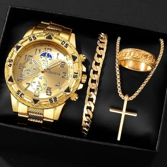 Luckacco Men Watches Luxury Brand Watches for Men Fashion High Quality Quartz Wristwatches Business Steel Strap Sports Male Clock