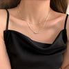 Luckacco 925 Sterling Silver Necklace Simple Style Charm Geometric Shape Pendant Choker Birthday Party Gift for Women Exquisite Jewelry