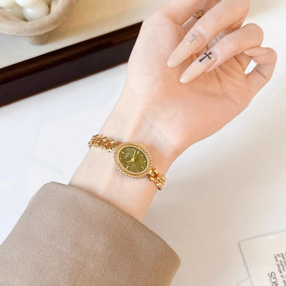 Luckacco Elegant Ladies Quartz Watch Gold Bracelet Small Wrist Clock Stylish Waterproof High Quality Watches for Women