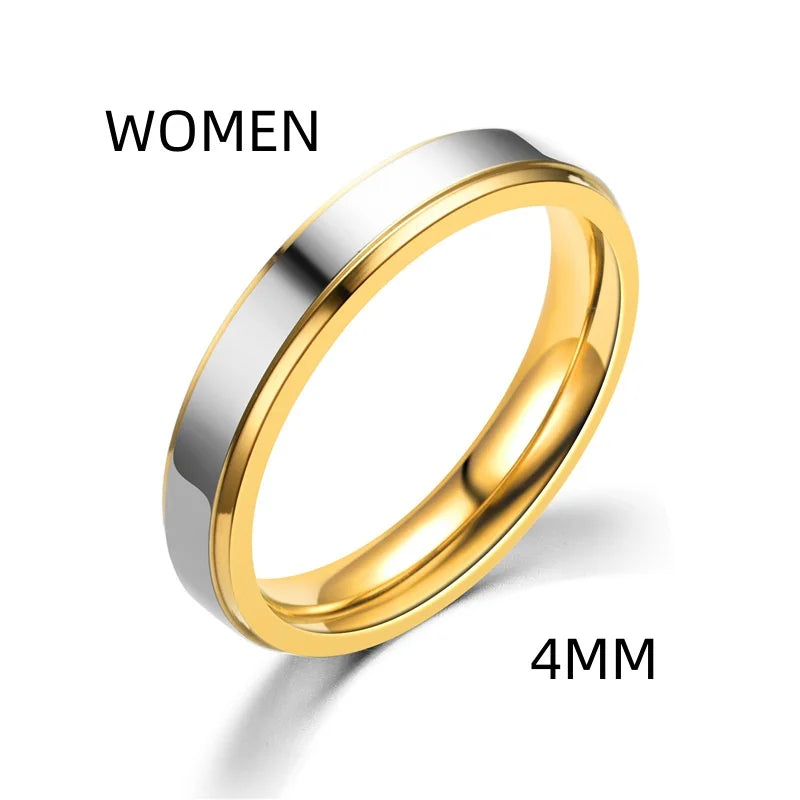 luckacco stainless steel couple rings set - matching wedding bands for men & women - anniversary valentine gift - sizes 6-13