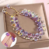 Luckacco Fashion Brilliant Purple Crystal Bracelet for Women Girls Children Exquisite Zircon Handmade Beads Charm Bracelets Jewelry Gift