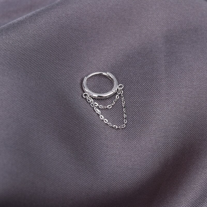 1Piece Chain Tassel Dangle Earrings for Women Jewelry Glossy Hoop Girls Gift - luckacco