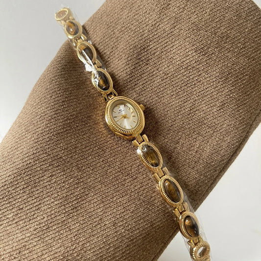 Luckacco Natural Jade Bracelet Watch Gift Women,Ladies Watches Luxury High Quality Gold Quartz Watches, Elegant Women's Wristwatches