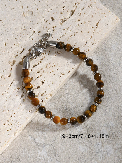 Luckacco Pulseras Hombre Natural Stone Man Beaded Bracelets Homme lapis lazuli Phoenix Stone Men's Bracelets For Men Fathers Day Gifts