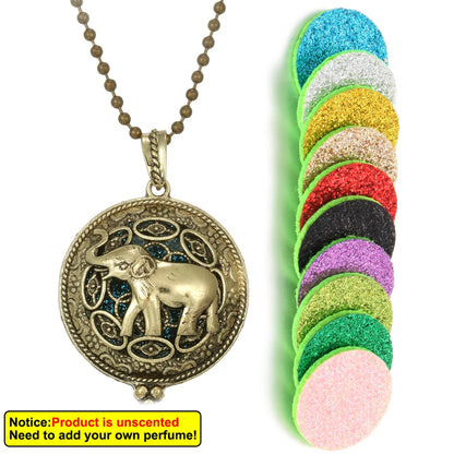 Luckacco New Aroma Kaleidoscope Retro Necklace Antique Locket Pendant Magnetic Perfume Essential Oil Diffuser Locket Aromatherapy Jewelry