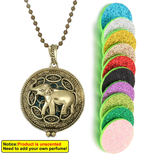 Luckacco New Aroma Kaleidoscope Retro Necklace Antique Locket Pendant Magnetic Perfume Essential Oil Diffuser Locket Aromatherapy Jewelry