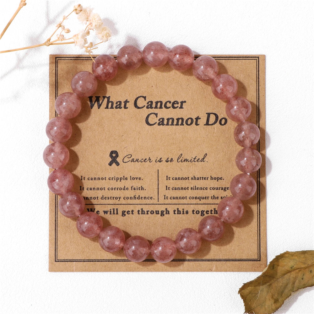 luckacco natural rose quartzs bracelets for women men relaxing anxiety energy healing natural stone bead bracelet with encouragement card