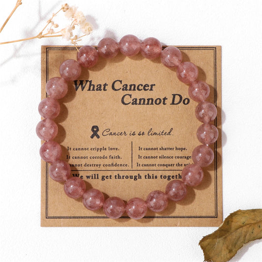 Luckacco Natural Rose Quartzs Bracelets For Women Men Relaxing Anxiety Energy Healing Natural Stone Bead Bracelet With Encouragement Card