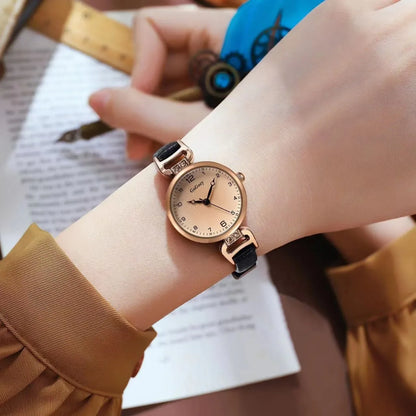 Luckacco 2025 Quartz Watch Women PU Leather Thin Strap Wristwatch Ladies Watches Solid Color Fashion Women Gift Watch Relojes Para Mujer