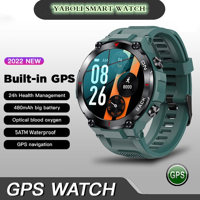 New GPS Outdoor Triple Protection 1.3-inch IPS Panoramic Bluetooth Call Health Smart Watch IP68 Waterproof Men's Android IOS - luckacco