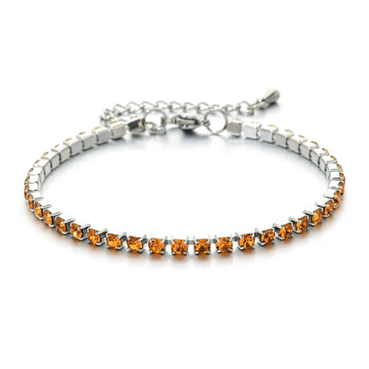 Luckacco shop's pick 3mm Micro Pave Zircon Tennis Bracelet for Women New Men Bracelet Homme Stainless Steel Jewelry Accessories