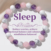 Luckacco 1pc Fashionable Aura Balancing Sleep Bracelet, 8mm Natural Stone Sleep Bracelet - White Turquoise - Amethyst - Rose Quartz