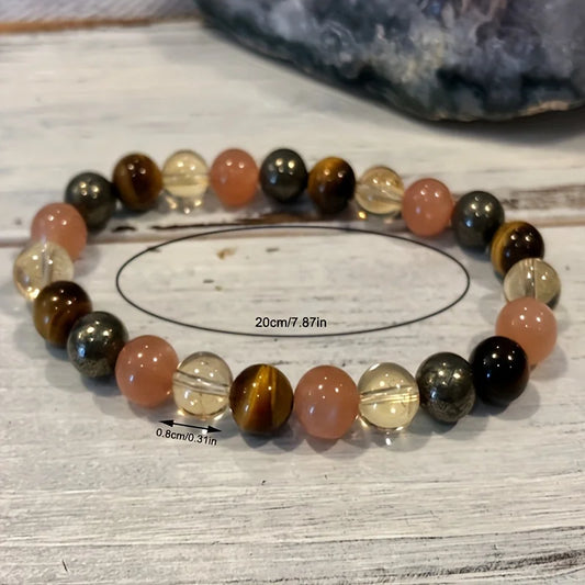Luckacco Boho multicolor stone bead patchwork bracelet perfect jewelry gift for him