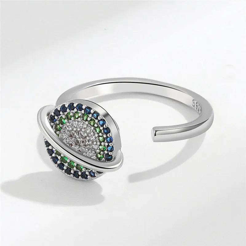luckacco ethnic mandala flower finger rings for women girls rotating rose sun planet anxiety knuckle ring anti stress jewelry