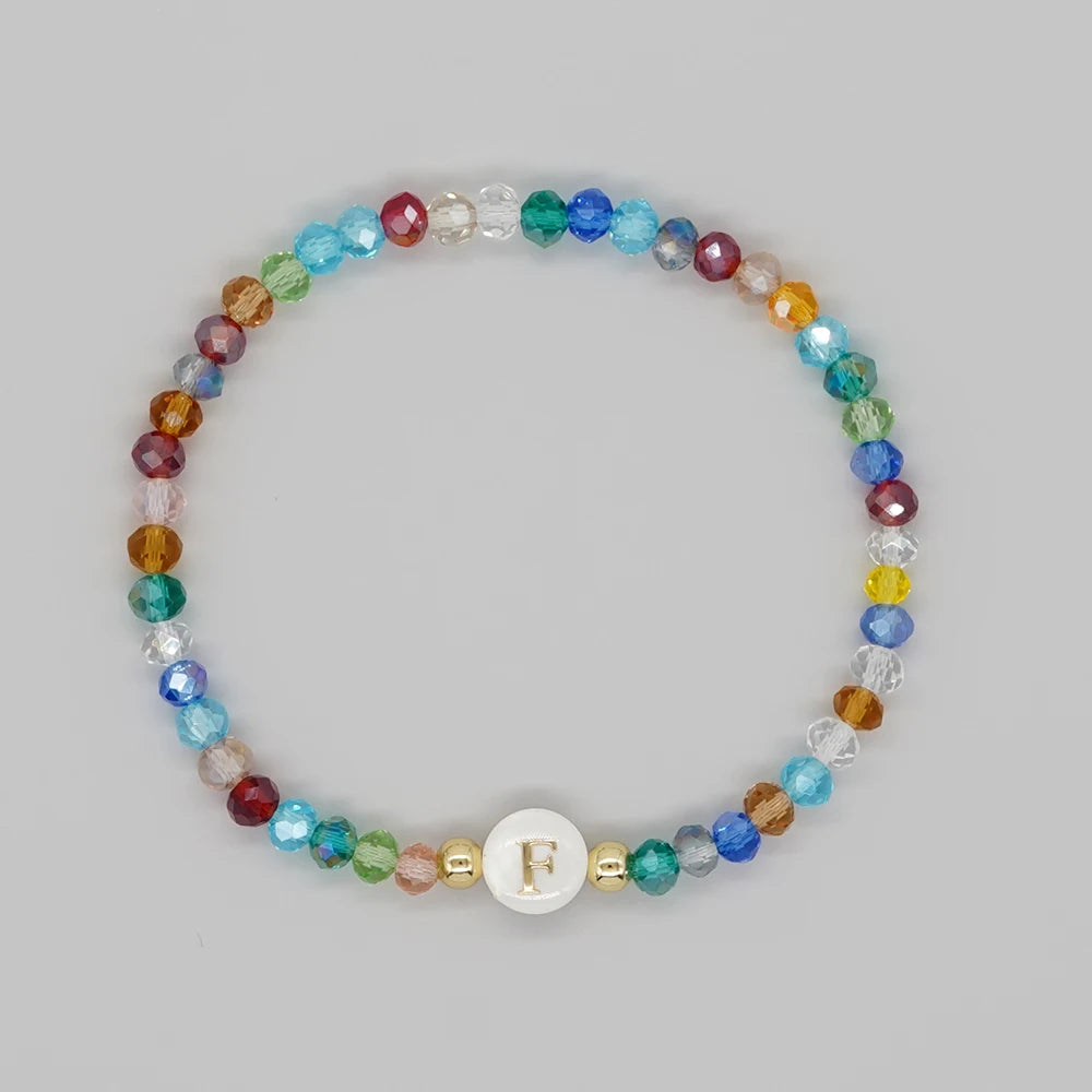 luckacco go2boho crystal shell letter a-z bracelets for women boho summer beach lucky fashion trend jewelry accessories surprise gifts