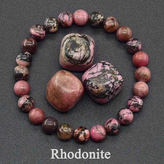 Luckacco 8MM Natural Epidote Zoisite Stone Bead Bracelet Homme Quartz Lava Tiger Eye Bracelet Made of Natural Stone Jewelry for Women