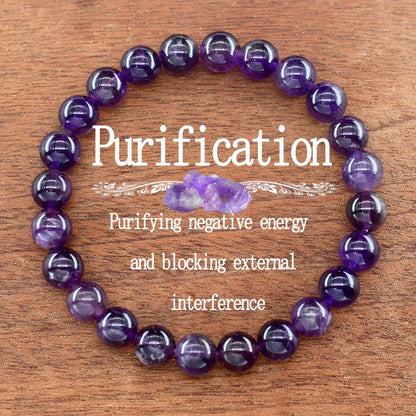 Luckacco Genuine Natural White Jade Bead Bracelet Women Men Round Jades Purify the Soul Stone Elastic Bangle Yoga Meditation Jewelry Gift