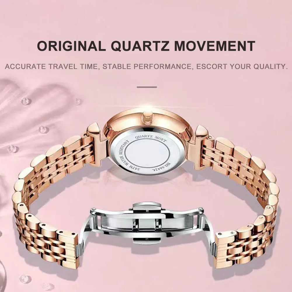 luckacco poedagar elegant luxury women watch waterproof luminous date week ladies watches fashion stainless steel quartz woman wristwatch