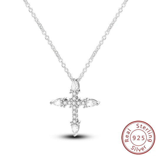 Luckacco Necklace 925 Sterling Silver Butterfly Love Heart Bear Classic Simple Adjustable Necklace For Women Girl Fashion Jewelry Gifts