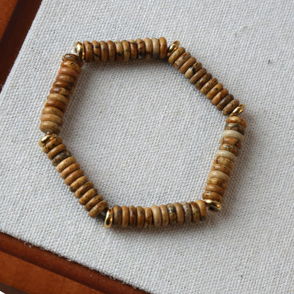Luckacco Summer Cool Elastic Bracelet Color Beads Dopamine Girl Versatile Natural Stone Bead Trend 2024 New