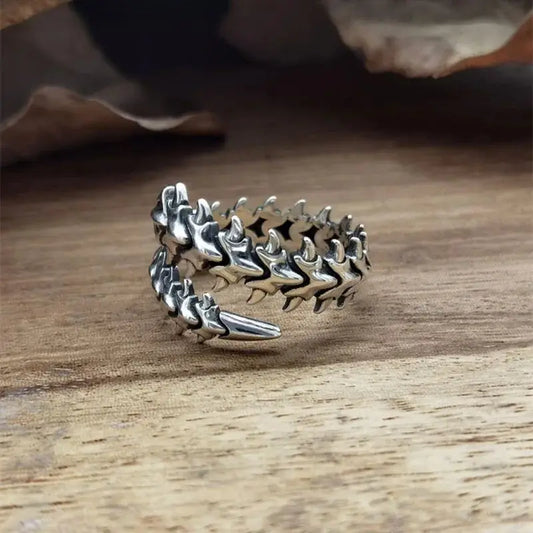 Luckacco New Anime Tokyo Ghoul Coiled Bone Punk Ring Creative Kaneki Ken Adjustable Open Rings for Women Men Cosplay Accessories