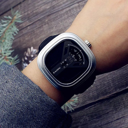 Luckacco UTHAI CE96 Punk Style Square Wheel Man watch Fashion Wheel Fashion Watch Wild Belt Waterproof Quartz Watch watches for man
