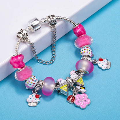 Luckacco Romantic Tower Aircraft Charm Bracelet For Women With Crystal DIY Beads Pendants Bracelet High-Quality Jewelry
