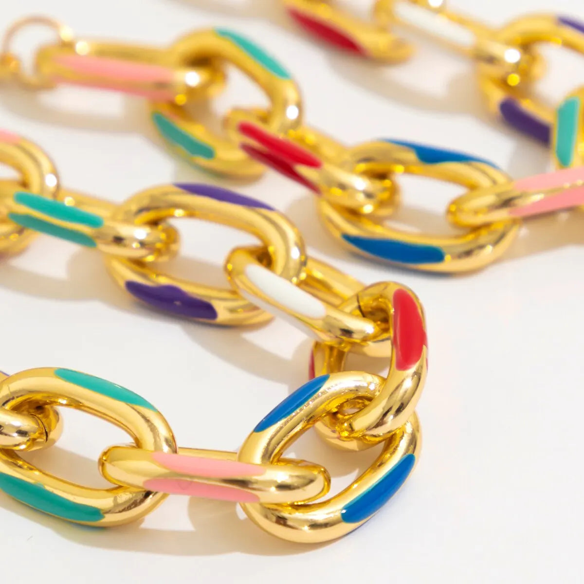 luckacco 2pcs/set colorful bohemian fashion choker necklace bracelet jewelry set classic cross chain accessories for women gift party