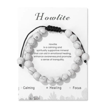 Luckacco Adjustable Healing Amethysts Bracelets For Women Men Natural Stone 8mm Beads Braided Bracelet Stress Relief Anxiety Jewelry