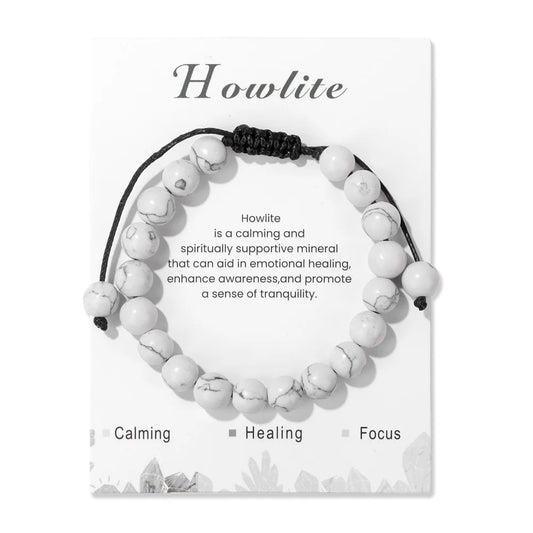 Luckacco Adjustable Healing Amethysts Bracelets For Women Men Natural Stone 8mm Beads Braided Bracelet Stress Relief Anxiety Jewelry