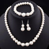Luckacco Wedding Engagement Women Simulated Pearls Jewelry Set Necklace / Earrings / Bracelets Fashion Jewelry For Lady Party Gift