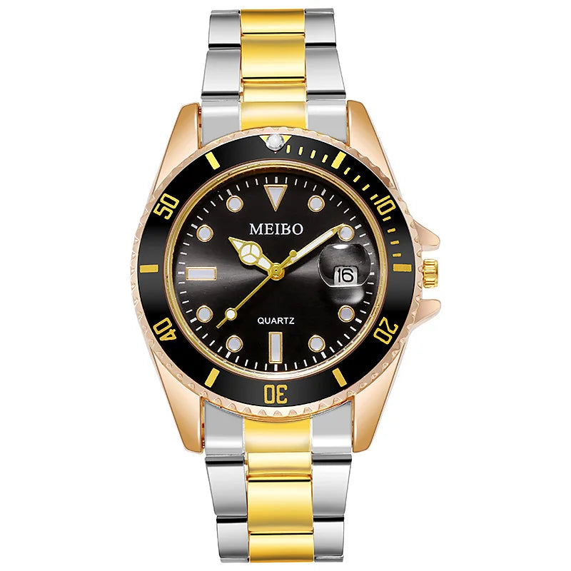 luckacco new fashion men luxury calendar quartz watch mens famous stainless steel casual watches relogio masculino male wristwatches hot
