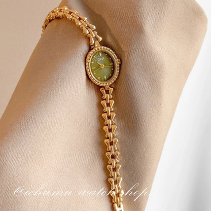 Luckacco Elegant Ladies Quartz Watch Gold Bracelet Small Wrist Clock Stylish Waterproof High Quality Watches for Women