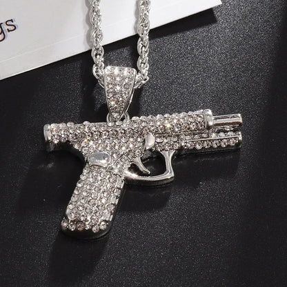Luckacco Hip Hop Ice Out Zircon Letter Otf Letter Pendant Necklace for Men and Women Fashion Rock Party Jewelry Gift