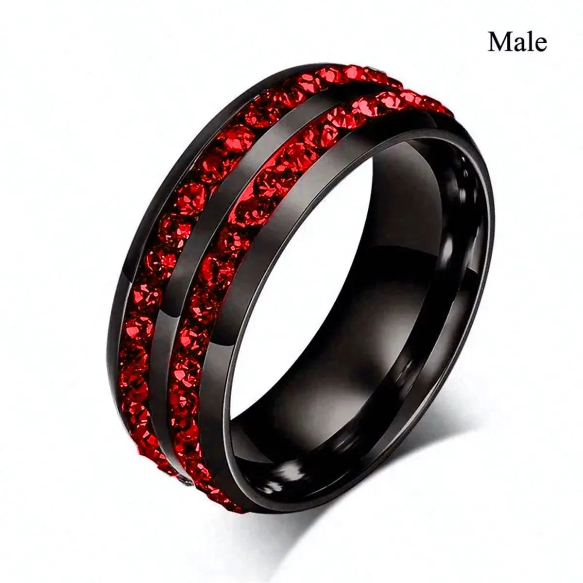 luckacco couple rings exquisite women rhinestones zirconia rings set simple gold color men stainless steel cz stone rings wedding jewelry