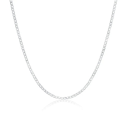 Luckacco  Men's 925 Sterling Silver Necklace 2/4/6/8/10/12MM 40-75cm Chain Lobster Clasp Man Boy Women Engagement Jewelry