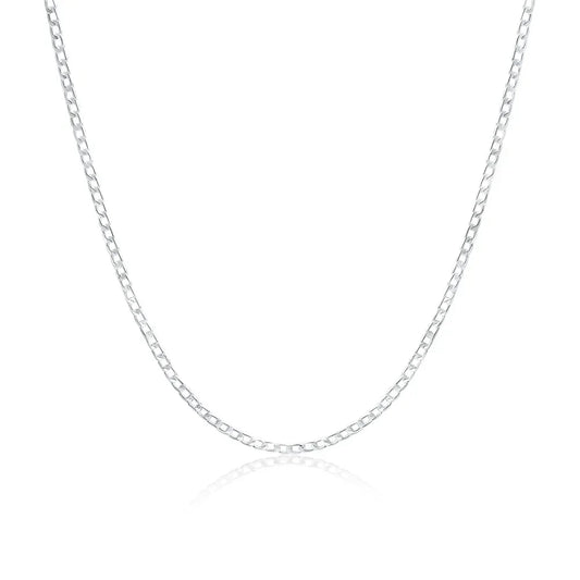 Luckacco  Men's 925 Sterling Silver Necklace 2/4/6/8/10/12MM 40-75cm Chain Lobster Clasp Man Boy Women Engagement Jewelry