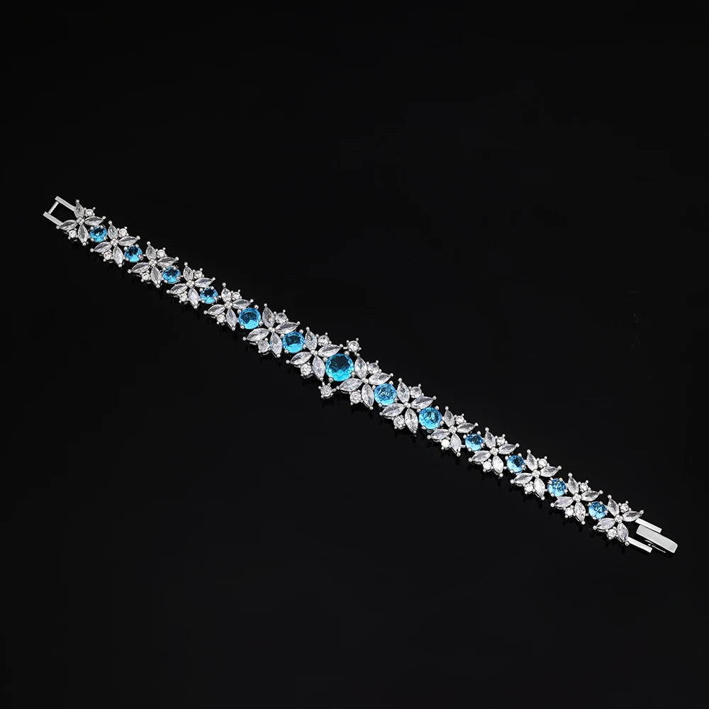 luckacco 2025 new 4-piece ring cubic zirconia bridal wedding jewelry set, dubai nigeria crystal wedding jewelry set